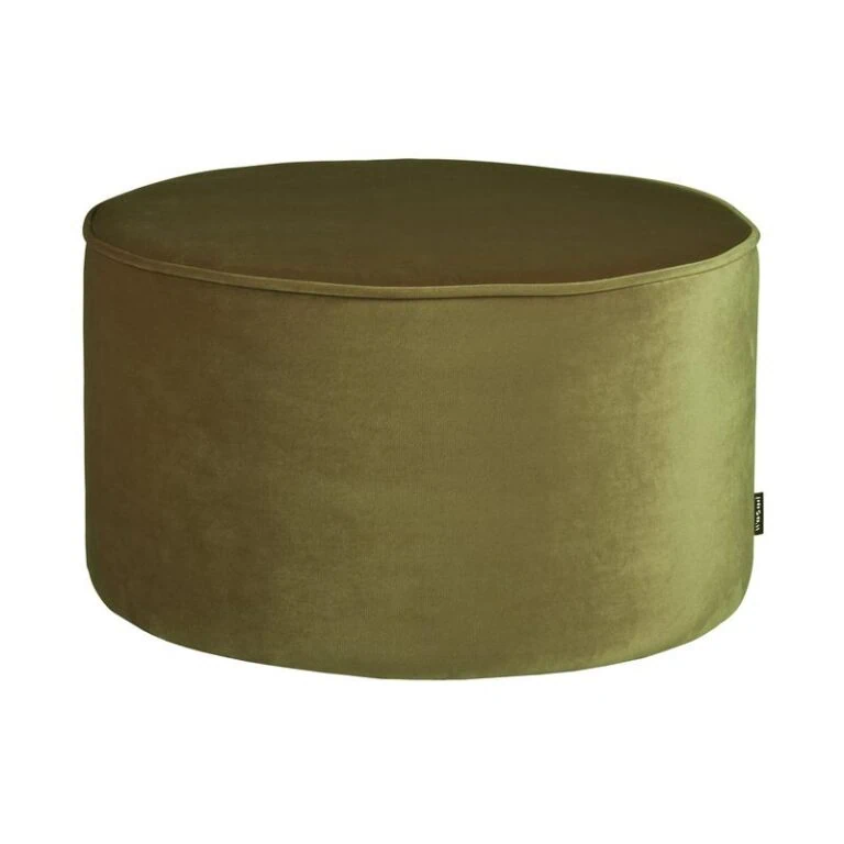 Sara Poef Laag rond Velvet Armygroen 36cm