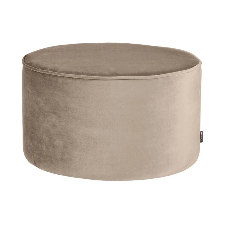 Sara Poef Laag rond Velvet Khaki 36cm