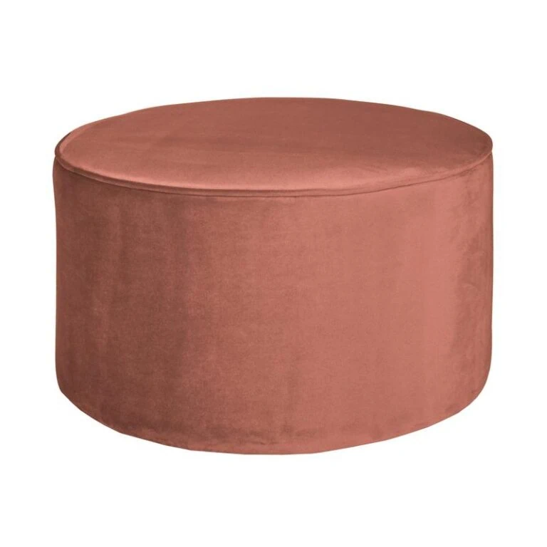 Sara Poef Laag rond Velvet Oudroze 36cm