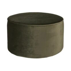 Sara Poef Laag rond Velvet Warmgroen 36cm