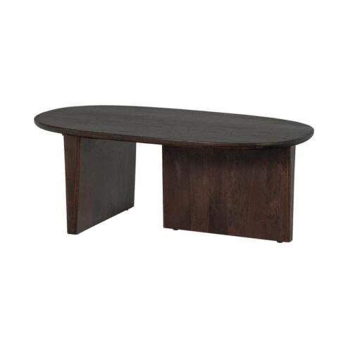 Seam Salontafel ovaal Mangohout Donkerbruin 110cm