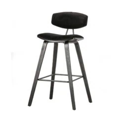 Senn Barstoel Velvet Zwart