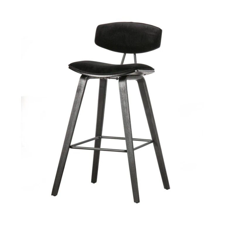Senn Barstoel Velvet Zwart