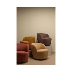 Serra Draaifauteuil Geweven Stof Curry Melange