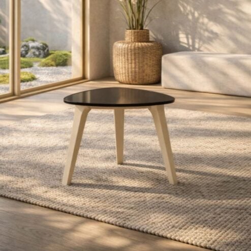 Siem Salontafel L Beige/bruinglas 70cm