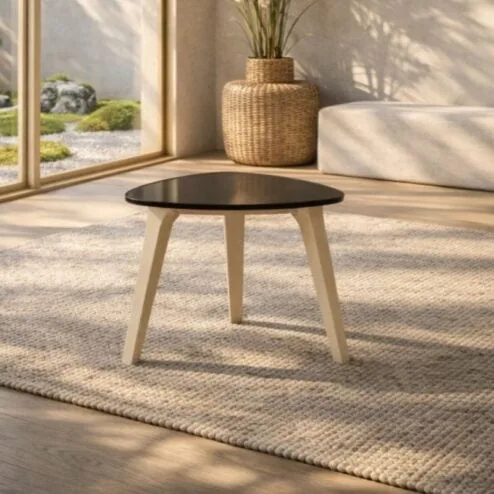 Siem Salontafel M Beige/bruinglas 50cm