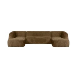 Sloping U-Vorm Bank Structure Velvet Brass