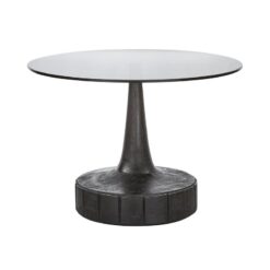 Soya Bijzettafel rond Glas Zwart 60cm