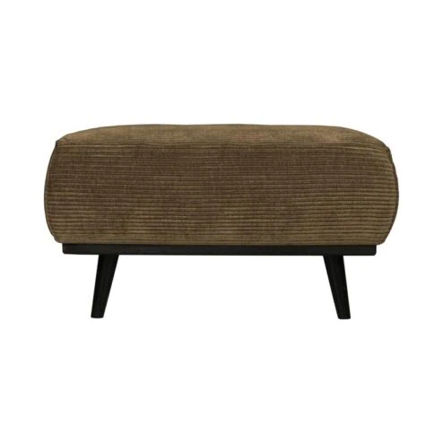 Statement Hocker Ribstof Olijfgroen 80cm
