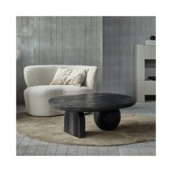 Steppe Salontafel Mangohout Zwart 110cm