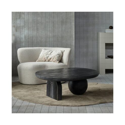 Steppe Salontafel Mangohout Zwart 110cm