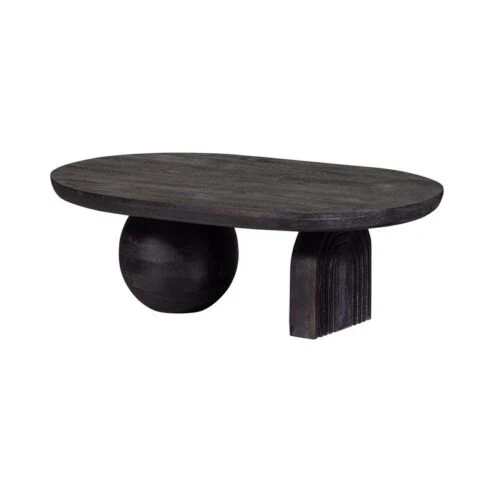 Steppe Salontafel Mangohout Zwart 110cm