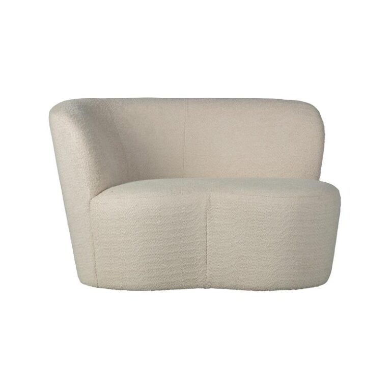 Stone Bankje Links Boucle Creme 112cm