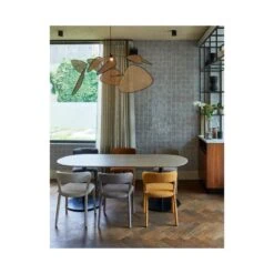 Tablo Eettafel ovaal VL Eikenhout pebble grey/zwart 220cm