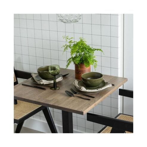 Tablo Eettafel vierkant VL Eikenhout cashmere brown 80cm