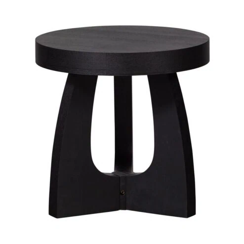 Tala Bijzettafel MDF Rond Zwart 45cm