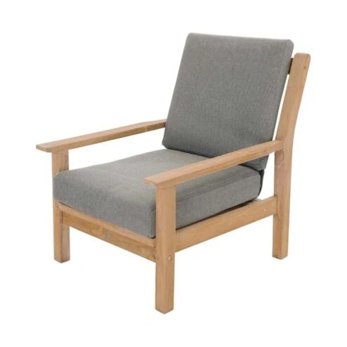 Teak Loungestoel teak met kussen