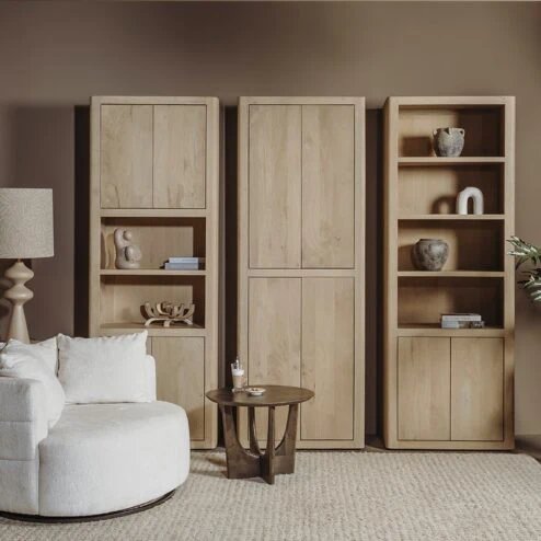 Tenna Boekenkast naturel mangohout 80cm