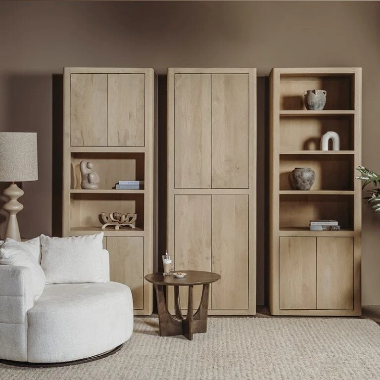 Tenna Boekenkast naturel mangohout 80cm