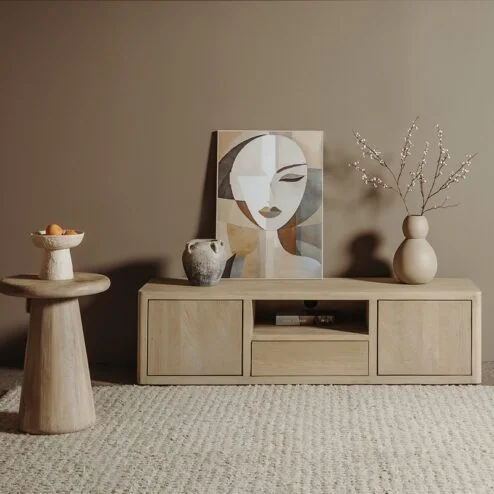 Tenna zwevend Tv meubel naturel mangohout 150cm