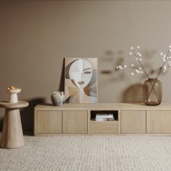 Tenna zwevend Tv meubel naturel mangohout 200cm