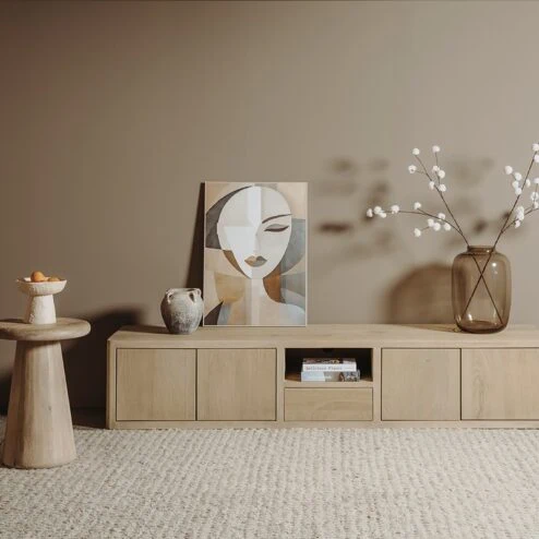 Tenna zwevend Tv meubel naturel mangohout 200cm