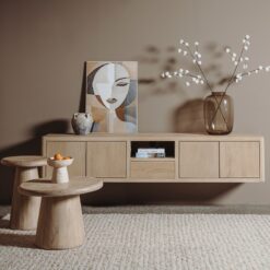 Tenna zwevend Tv meubel naturel mangohout 200cm