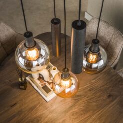 Tessio 5-lichts Hanglamp Getrapt Multikleur glas