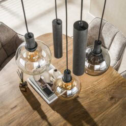 Tessio 5-lichts Hanglamp Getrapt Multikleur glas