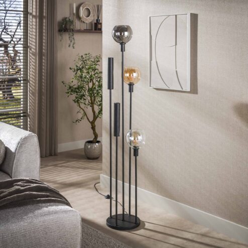 Tessio 5-lichts Vloerlamp Multikleur glas