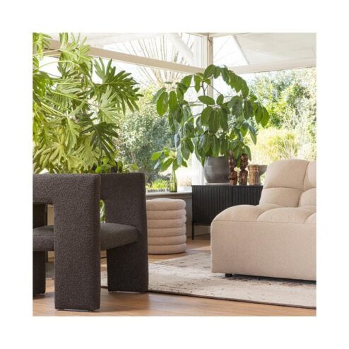 Tiwa Fauteuil Boucle Donkergrijs