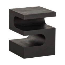 Toma Bijzettafel Mangohout Zwart 40cm