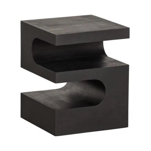 Toma Bijzettafel Mangohout Zwart 40cm