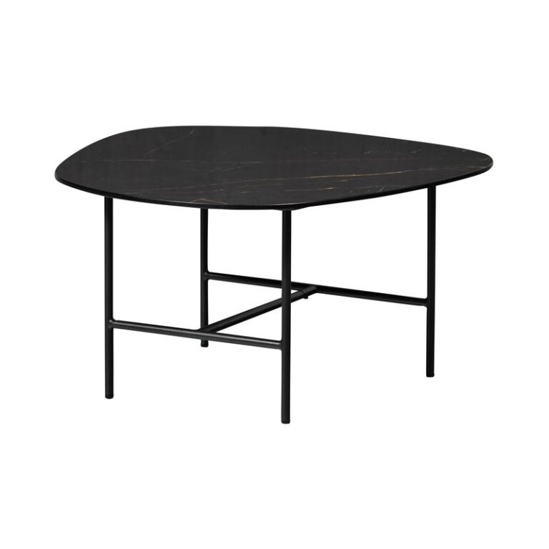 Vajen Salontafel organisch Zwart Marmerlook 70cm