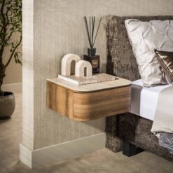 Valentina Nachtkastje Zwevend 1 lade Keramiek Travertin 45cm