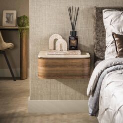 Valentina Nachtkastje Zwevend 1 lade Keramiek Travertin 45cm