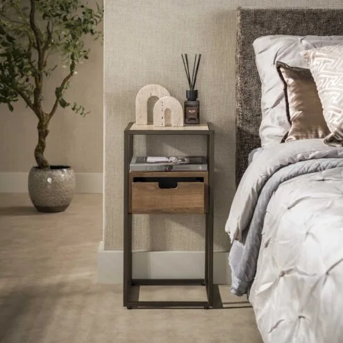 Valentina XS Nachtkastje 1 lade Keramiek Travertin 64cm