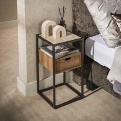 Valentina XS Nachtkastje 1 lade Keramiek Travertin 64cm