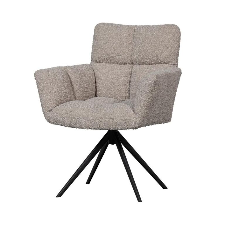 Vinny Draaistoel met Armleuning Boucle Zand