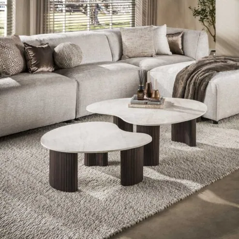 Vittoria Salontafel Aperto Set van 2 keramiek Bruin 102cm