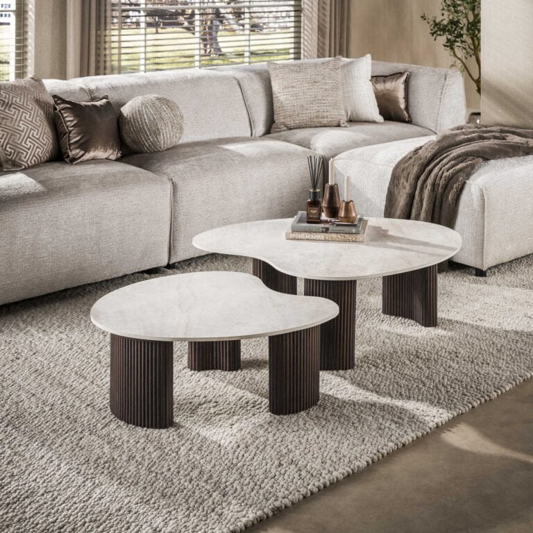 Vittoria Salontafel Aperto Set van 2 keramiek Bruin 102cm