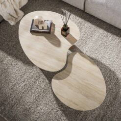 Vittoria Salontafel Aperto Set van 2 keramiek Travertin 102cm