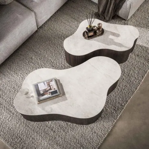 Vittoria Salontafel Grande Set van 2 keramiek Bruin 135cm