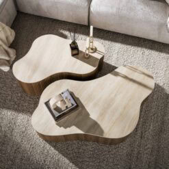 Vittoria Salontafel Grande Set van 2 keramiek Travertin 135cm