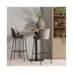 Vogue Barstoel Hoog Boucle Nougat