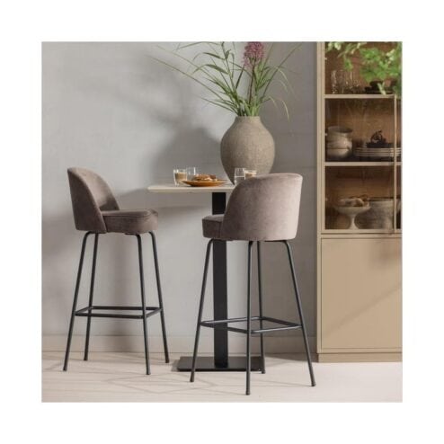 Vogue Barstoel Hoog Boucle Nougat