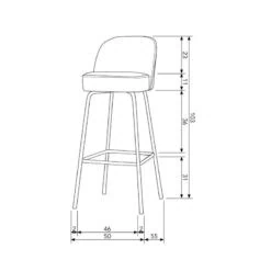 Vogue Barstoel Hoog Leer Cognac (2)