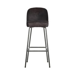 Vogue Barstoel Hoog Leer Zwart