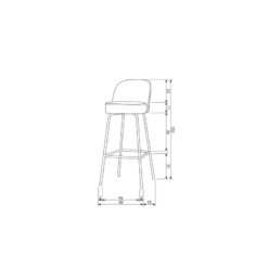 Vogue Barstoel Hoog Leer Zwart