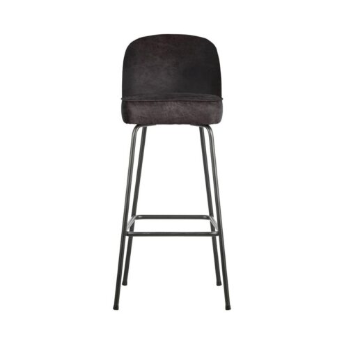 Vogue Barstoel Hoog Leer Zwart